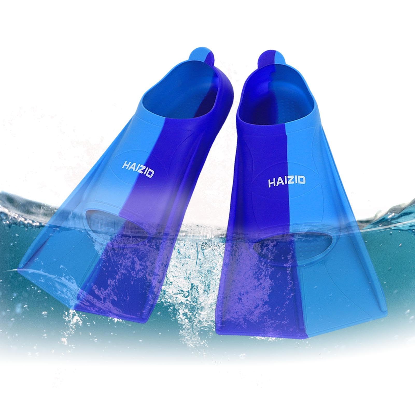 Hitburu Swim Fins for Snorkeling | Anti Slip Silicone Snorkeling Fins with Drainage Holes - Portable Swimming Aids for Men & Women, Soft Children & Adults Training Swim Gear