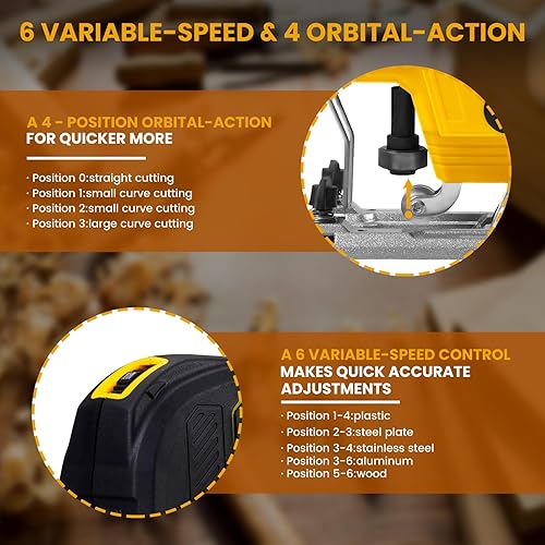 Miniatura 6 de DREAMBETTER Kit de rompecabezas inalámbrico de 20 V, 3 ajustes de pista, 6 velocidades variables, hasta 3100 SPM, incluye batería y cargador