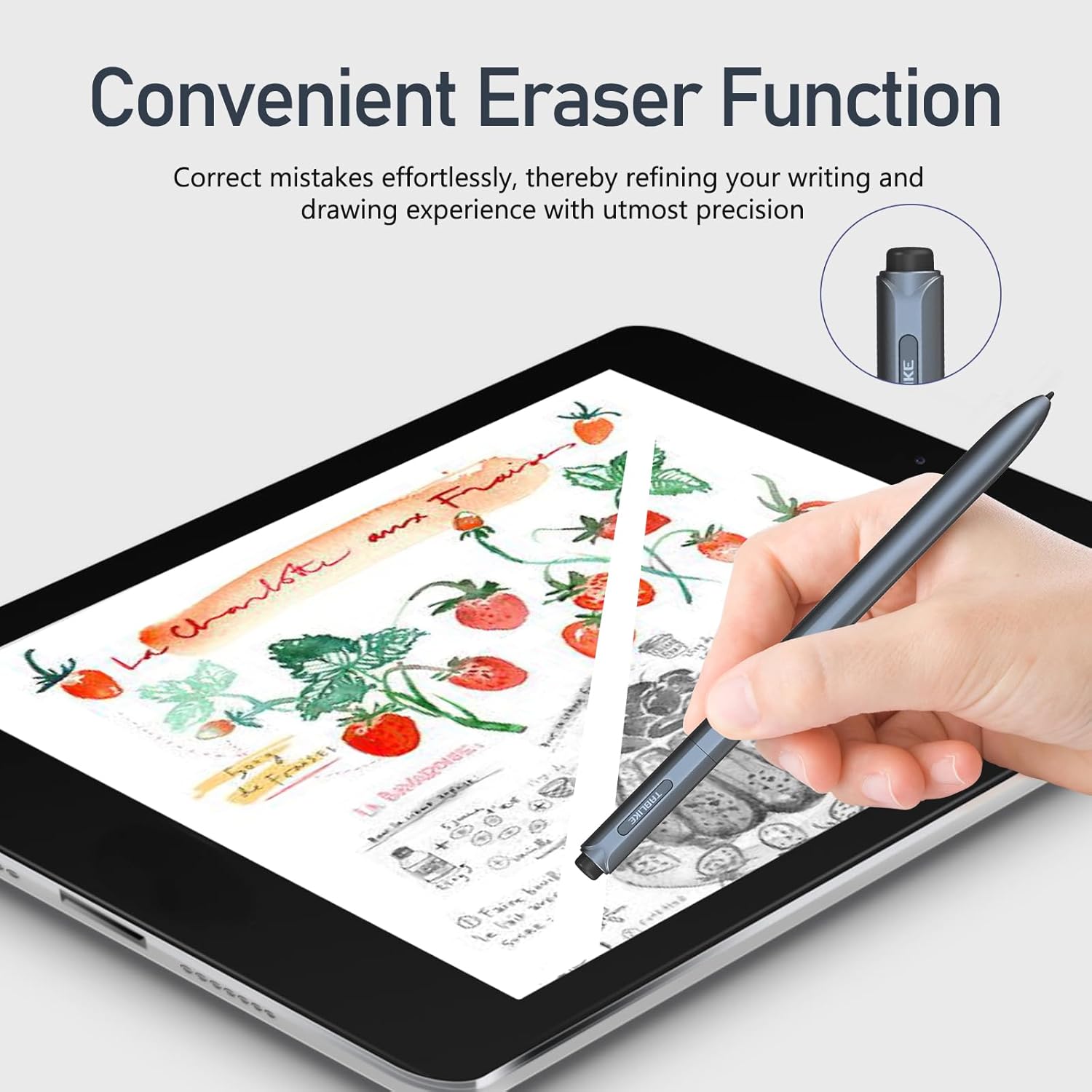 IP151 EMR Stylus Pen with Digital Eraser + 3 Replacement Tips | 4096 Pressure Level Sensitivity&Palm Rejection, Compatible with Remarkable/Kindle Scribe/Wacom Tablets/Samsung/Boox EMR Devices