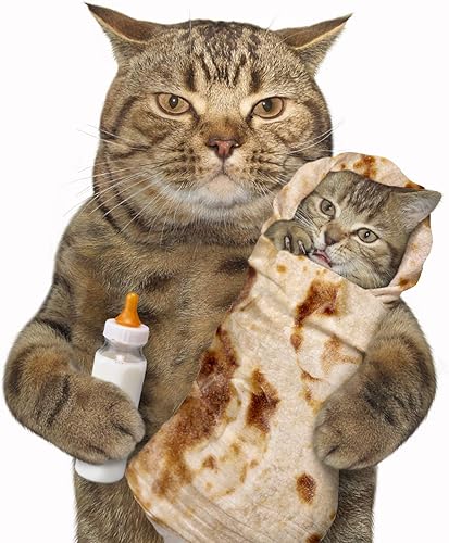 Miniatura 4 de Admitrack - Cobija ligera de tortilla, manta redonda de burrito, cobija redonda graciosa y realista de comida, manta novedosa de burrito para