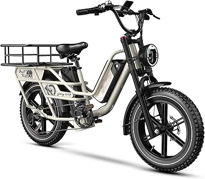 Dual Battery Electric Bike for Adults, 160 Miles Long Range Cargo Ebike with 48V 60AH Removable 2880WH Battery, 1450W Peak Motor Electric Bicycle, 20" x 4" Fat Tire Hydraulic Disc Brakes E Bike