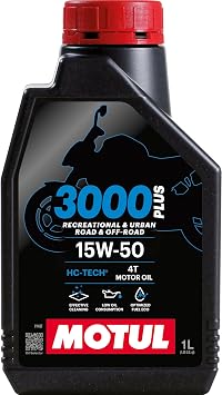 Motul 3000 4T Plus 15W50 API SM HC Tech Engine Oil for Bikes (1 L)