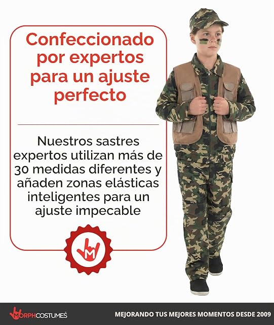 Foto 7 de 7 de Fun Shack Disfraz Militar Niño, Disfraz de Soldado Halloween Niño, M