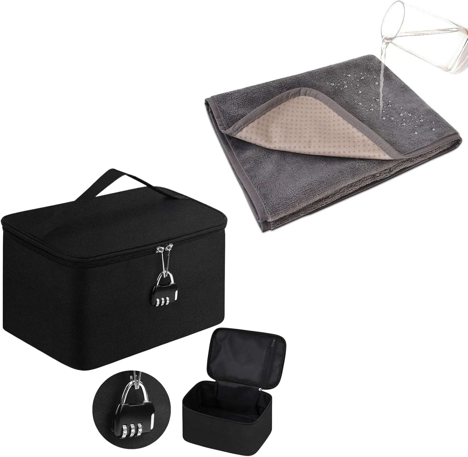 Adult Waterproof Blanket and Discreet Lockable Storage Bag Set