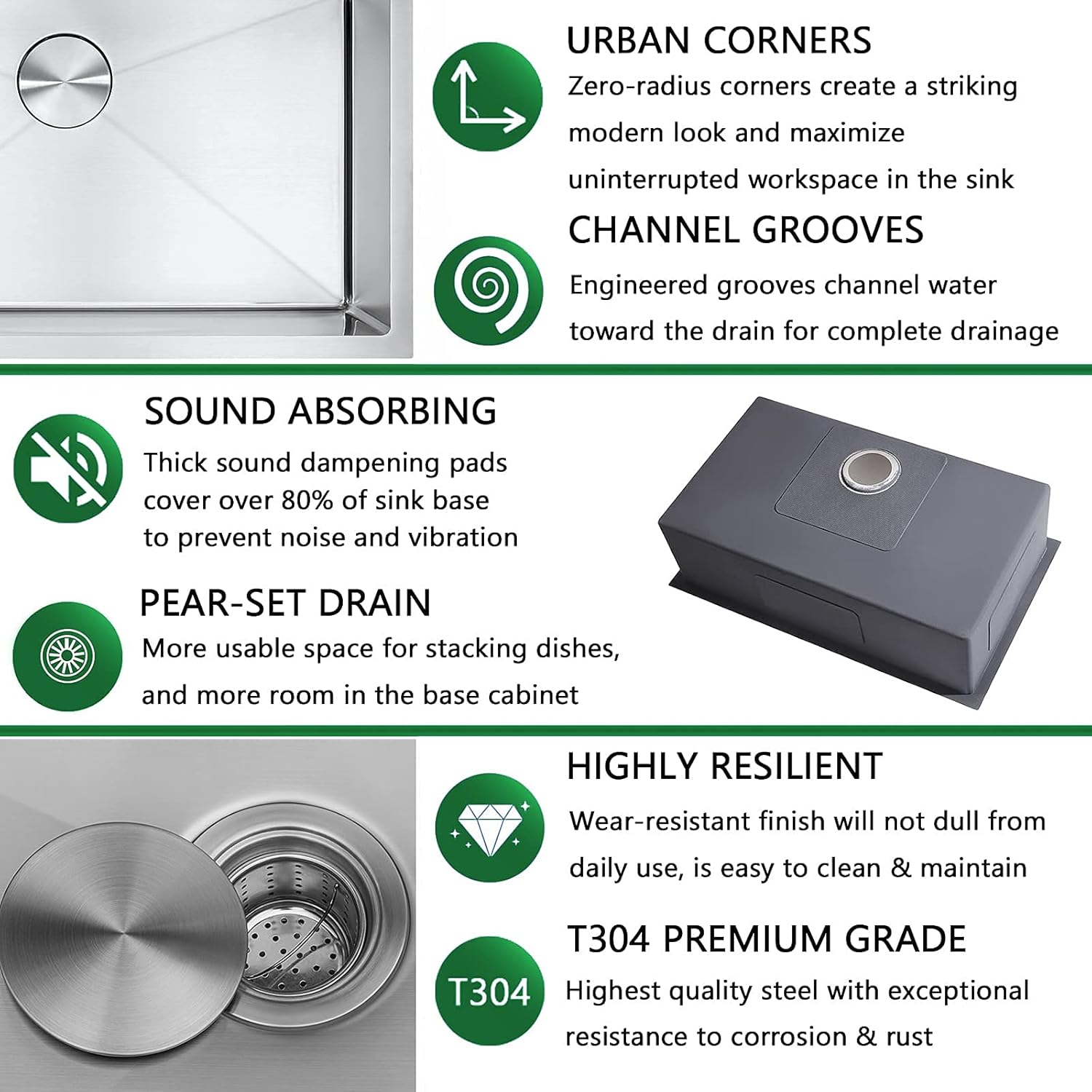 30" Undermount Kitchen Sink and Pull-down Faucet Combo with Drain Assembly with Strainer, Protective Bottom Grid, All in One (30" x 18" x 9")