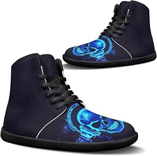 Barefoot Shoes for Men Comfortable Zero Drop Tennis Running Hiking Workout Shoes Wide Toe Box Anti-Skid Waterproof Sneakers for Teen Boys Black US 5-14