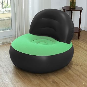 Inflatable Sofa Couch, Camping Inflatable Couch Air Couch with Pump, Portable Inflatable Chair Air Mattress Blow Up Couch Lounger for Outdoor Indoor Home (Black)