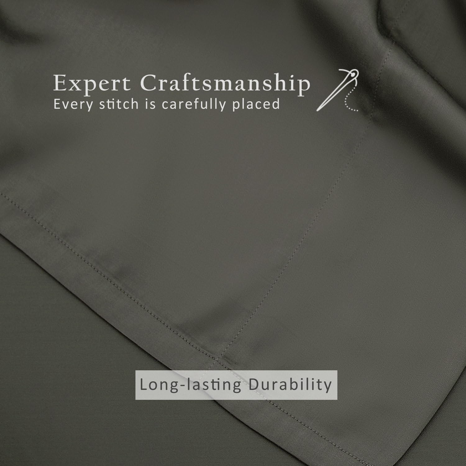 TOSMO Luxury Cooling Sheet Set - 100% Viscose from Bamboo, 4-Piece Bedding Set (Queen Size) - 18” Extra Deep Pockets, Oeko-Tex Certified, Silky Soft and Breathable, Charcoal - Image 6