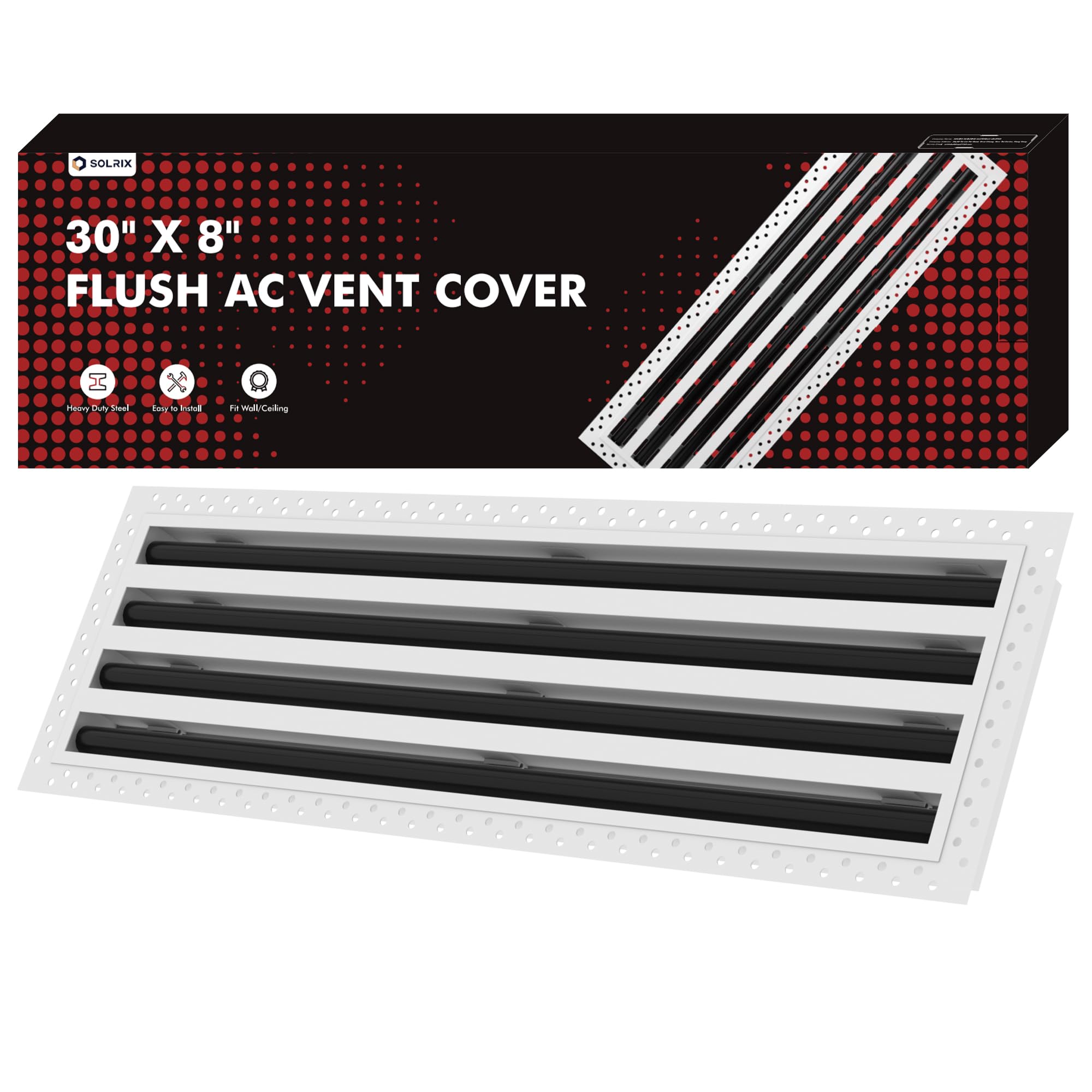 Photo 1 of Flush Wall Vent, 8x30 Vent Covers AC Vent Cover for Ceiling Walls Floors