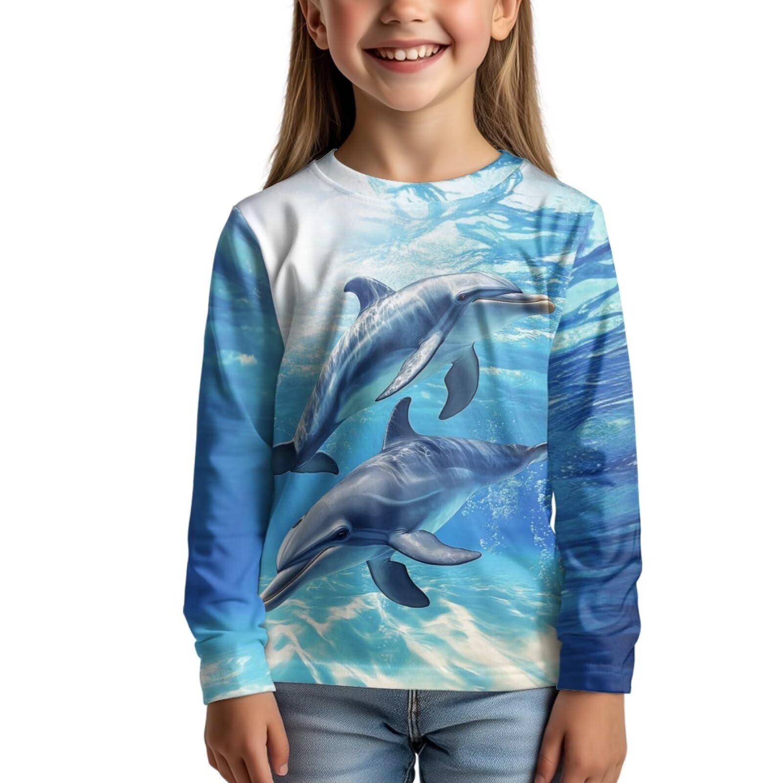 Uourmeti Girls Graphic Tees Long Sleeve T Shirts for Teens Casual Tshirts Junior Sportswear Fall Tops