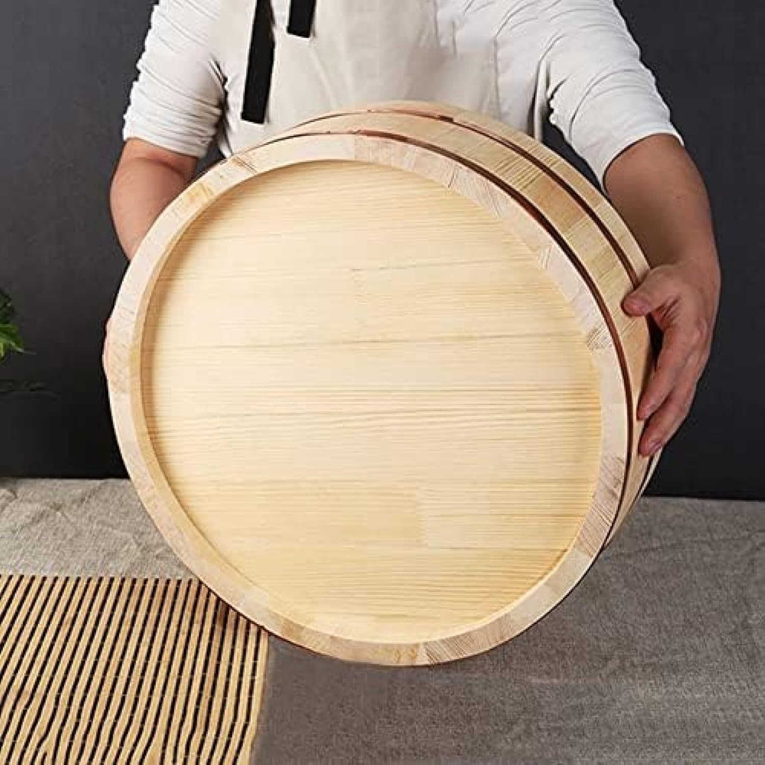 Kotobuki Hangiri Sushi Rice Mixing Tub – Large Japanese Cypress Wood Tub