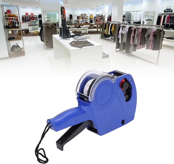 Acogedor JP Manual Labeling Machine 8 Digit Price Tag Gun with Cartridge Portable Label Making Tool Blue