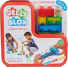 Jelly Blox - Creative Kit - 20 Tactile Bricks in Different Shapes - Construction Games for Children from 2 Years - Elastic, Soft and Flexible Blocks - Stimulates Motor Skills