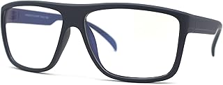 Mens Flat Top Sport 100% Blue Light Filtering Computer Glasses Matte Grey