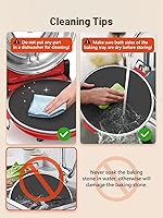 Vista 5 de Electric Pizza Oven Indoor with Glazed Ceramic Stone, 12-Inch Portable Countertop Pizza Maker with Adjustable Timer, 1200W Heat up to 800°F Pizza