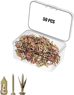 50 PCS Self Drilling Drywall Anchors with Screws Kit, Anchors and Screws Kit, No Drill Or Holes in Wall Drywall Anchors(0.47x1.18'' Self Drilling Anchors and 0.15 x1.18'' Screws)