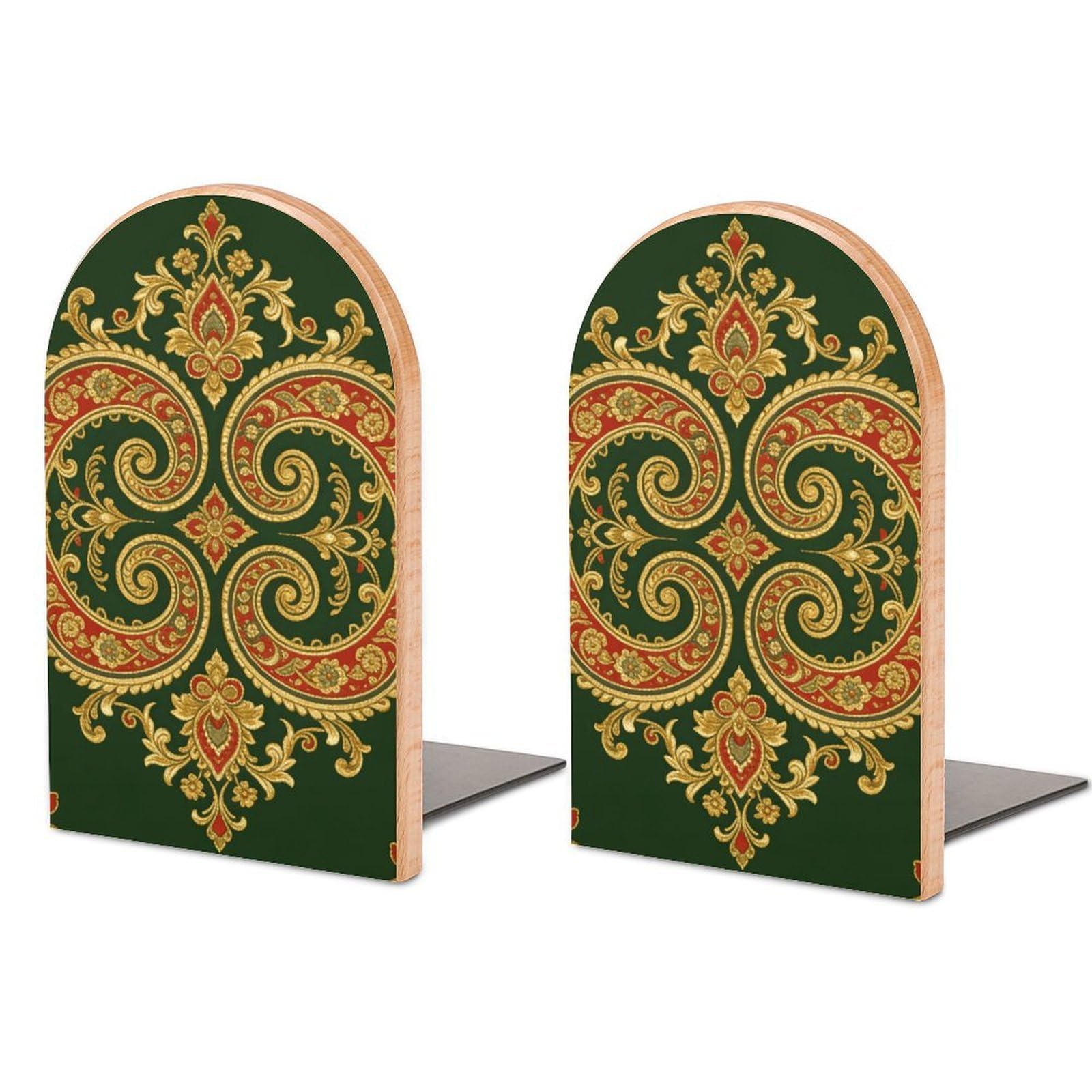 Sujetalibros para estantes de oficina en casa, soportes decorativos de madera antideslizantes