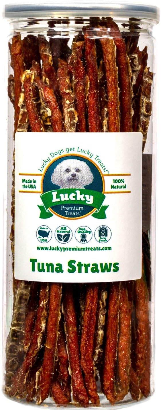 Lucky Premium Treats Tuna Jerky Straws Dog Treats and Cat Treats
