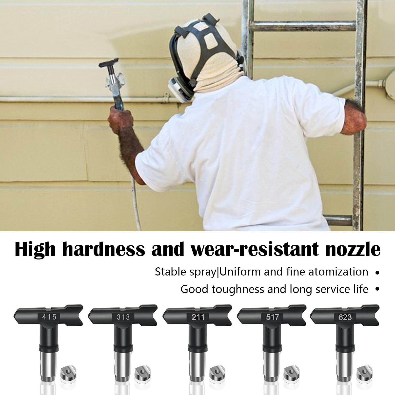 Pistola Spruzzo Vernice, 3600 PSI Airless Pistola a Spruzzo Verniciatura ad Alta Pressione con Ugello e Filtro Della Pompa a Spruzzo Airless per Spruzzatore Airless ad Alta Pressione