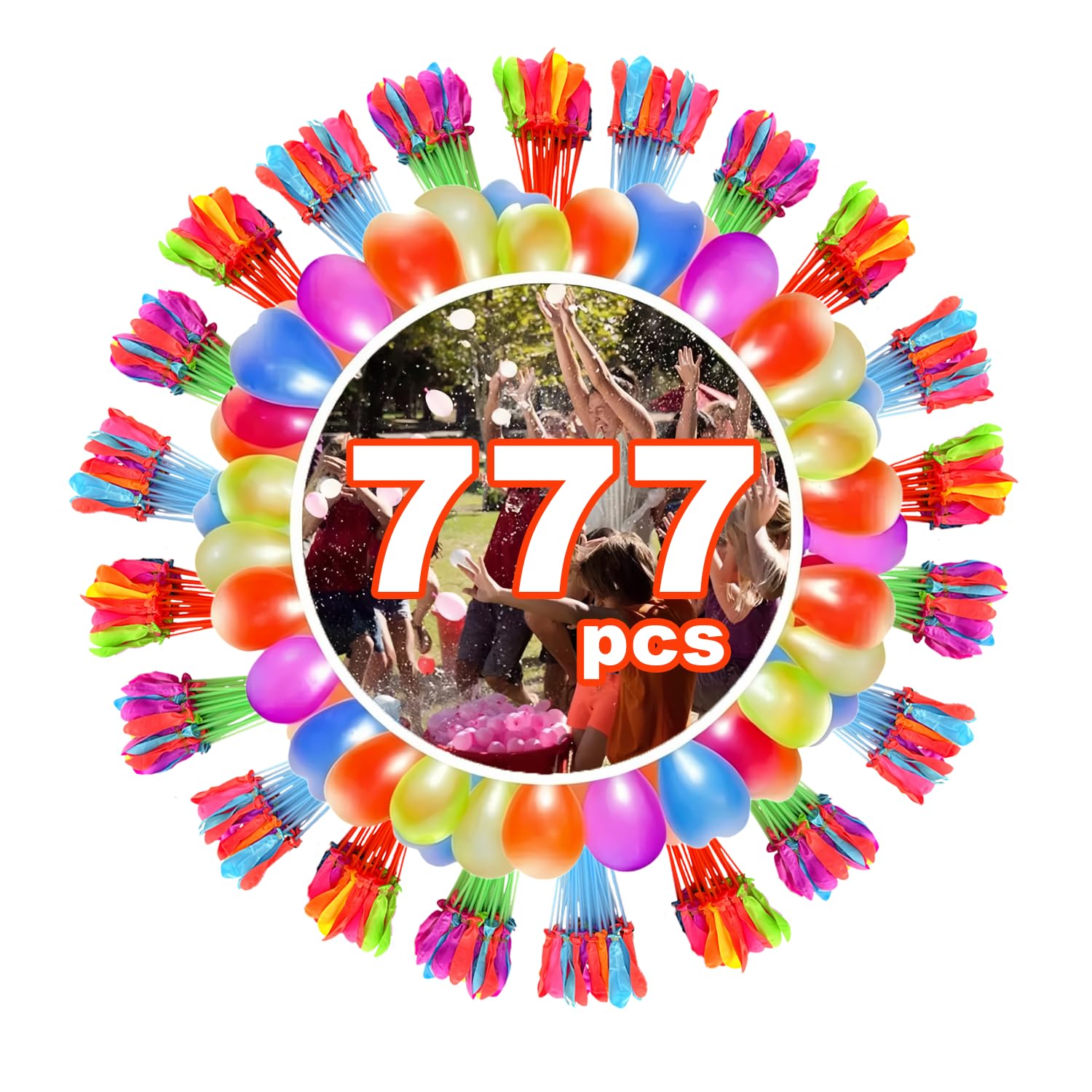 777 PCS Water Balloons, 10 Second Rapid-Fill Self-Sealing Water Bombs with Tap Adapters, Perfect for Outdoor Garden, Beach, Pool Parties & Water Games