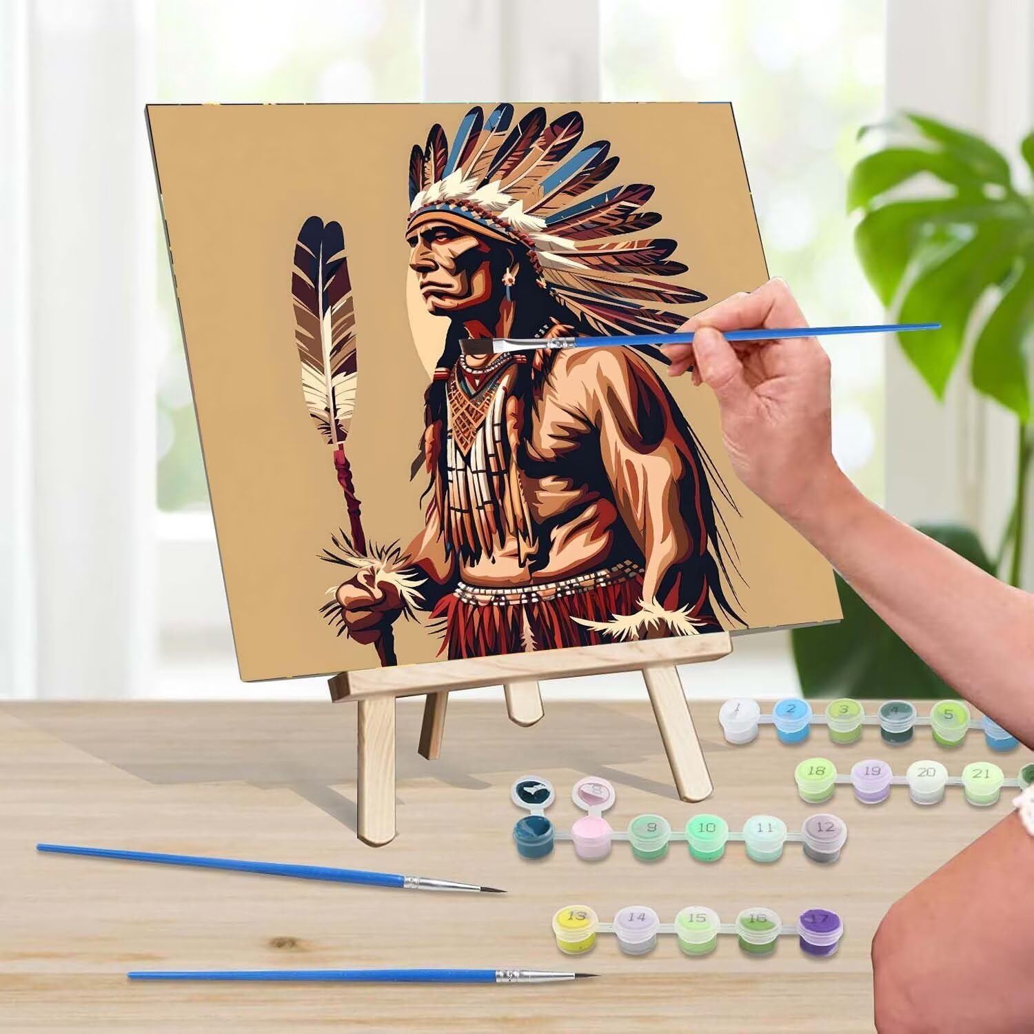 数字油絵 インド人 数字塗り絵画 100x135 CM キャンバス 油絵セット