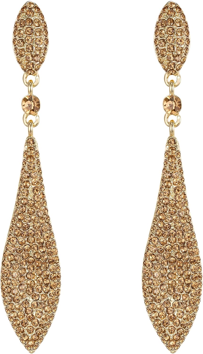 EVER FAITH Austrian Crystal Wedding Prom Jewelry Double Waterdrop Bridal Party Pierced Dangle Earrings for Women