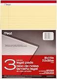 Mead Legal Pads, Wide Ruled Paper, 8-1/2" x 11-3/4", 50 Sheets, Memo Pads, Note Pads, Steno Pads, 3 Pack (59386) – view 4