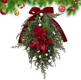 クリスマス ドアスワッグ フェイク リアル ファームハウス 松葉 | ホリデーグリーン 玄関用スワッグ 　自宅・出入口・マントルピース・ポーチ・玄関・ファームハウス・暖炉・廊下・キャビン