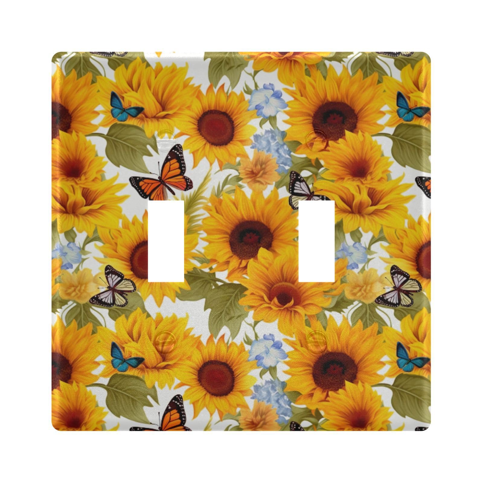 UMIRIKO Sunflower Butterfly Light Switch Cover Plate Covers Decorative Double Toggle Home Decor 202a8991