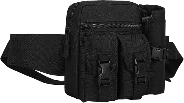 ArcEnCiel Tactical Fanny Pack with Water Bottle Holder - Waist Bag Military Bum Bag for Men & Women, Outdoor Hiking, Fishing, Camping
