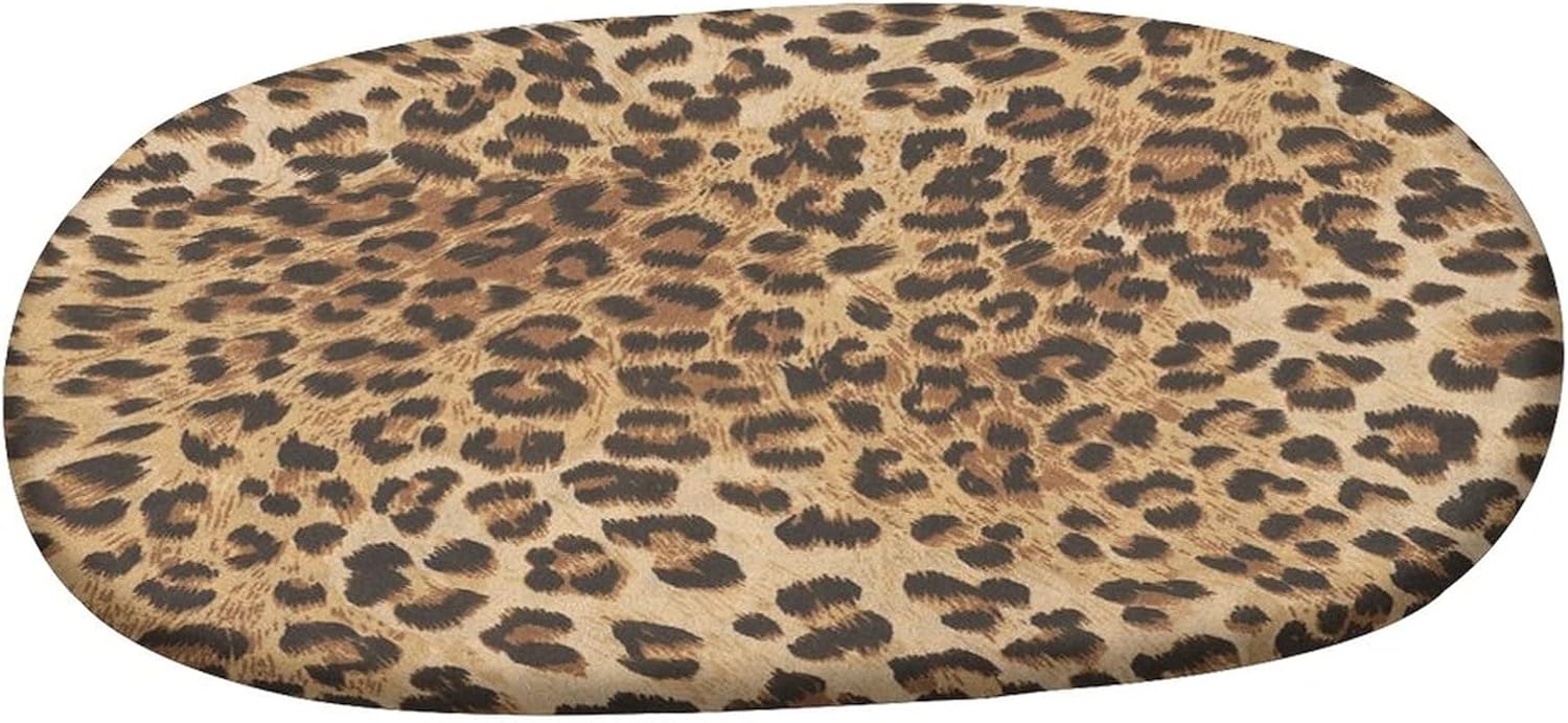 XISUNYA Oval Fitted Patio Table Cover Tablecloth, Leopard Print Elasticized Polyester Table Cover,Wild Animal Skin Print Fitted Table Cloth, Fits Oval Tables up to 36" x 48", for Indoor & Outdoor Use
