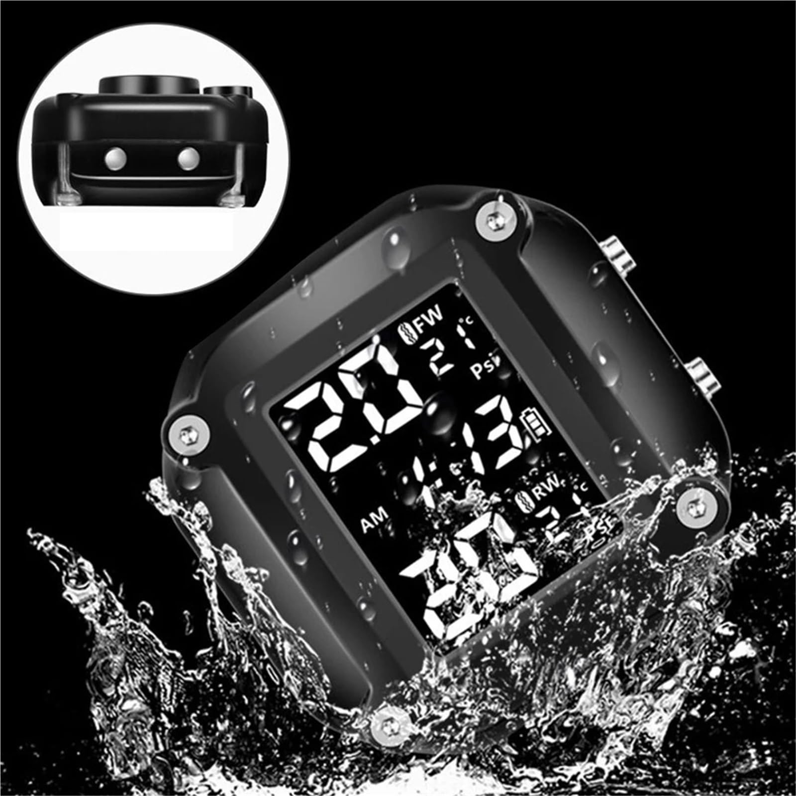 Monitor ciśnienia w oponach System alarmowy monitorowania ciśnienia w oponach motocyklowych TPMS Wyświetlacz LCD z 2 czujnikami zewnętrznymi Bezprzewodowy Cyfrowy miernik ciśnienia w oponach