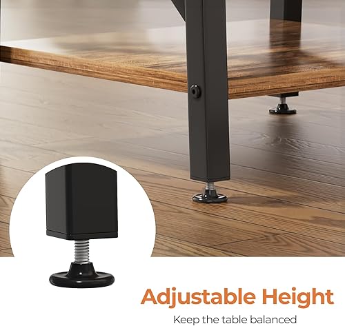 Miniatura 25 de GreenForest Mesa auxiliar de 24 pulgadas para sala de estar, mesas auxiliares cuadradas grandes con marco en X, mesita de noche industrial alta con