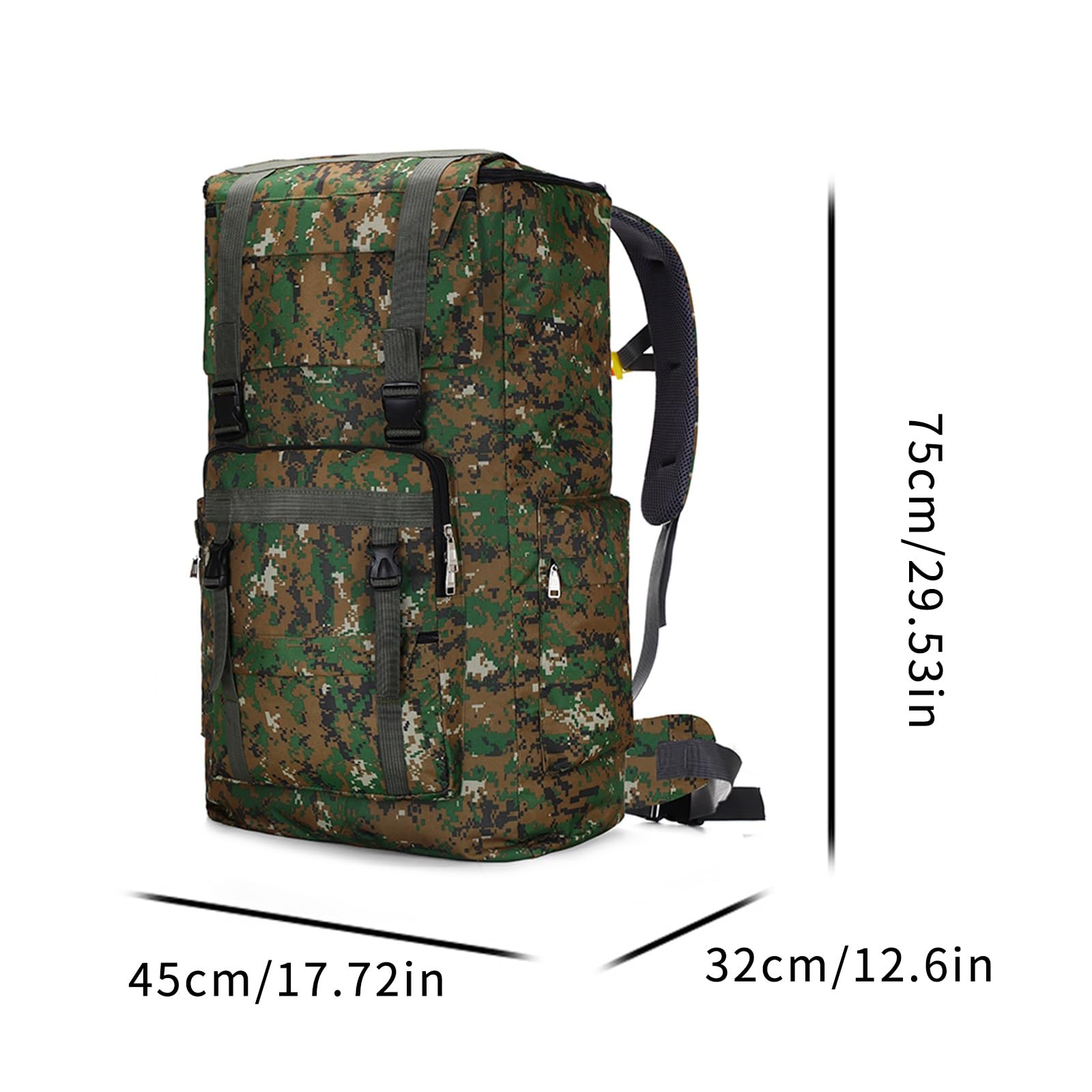 Plecak na zewnątrz 120L Torba turystyczna o dużej pojemności Wypoczynek Camping Turystyka Plecaki bagażowe(Forest camouflage)