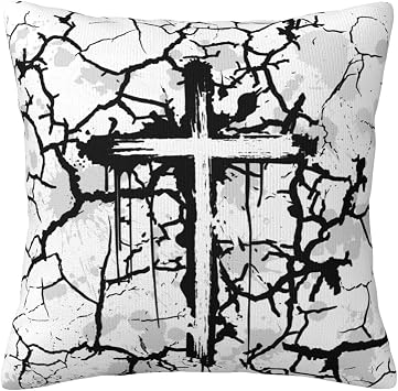 Jesus Cross Throw Pillow Cover Christian Cushion Covers Zipper Square Pillowcase Decor 18x18 Inches