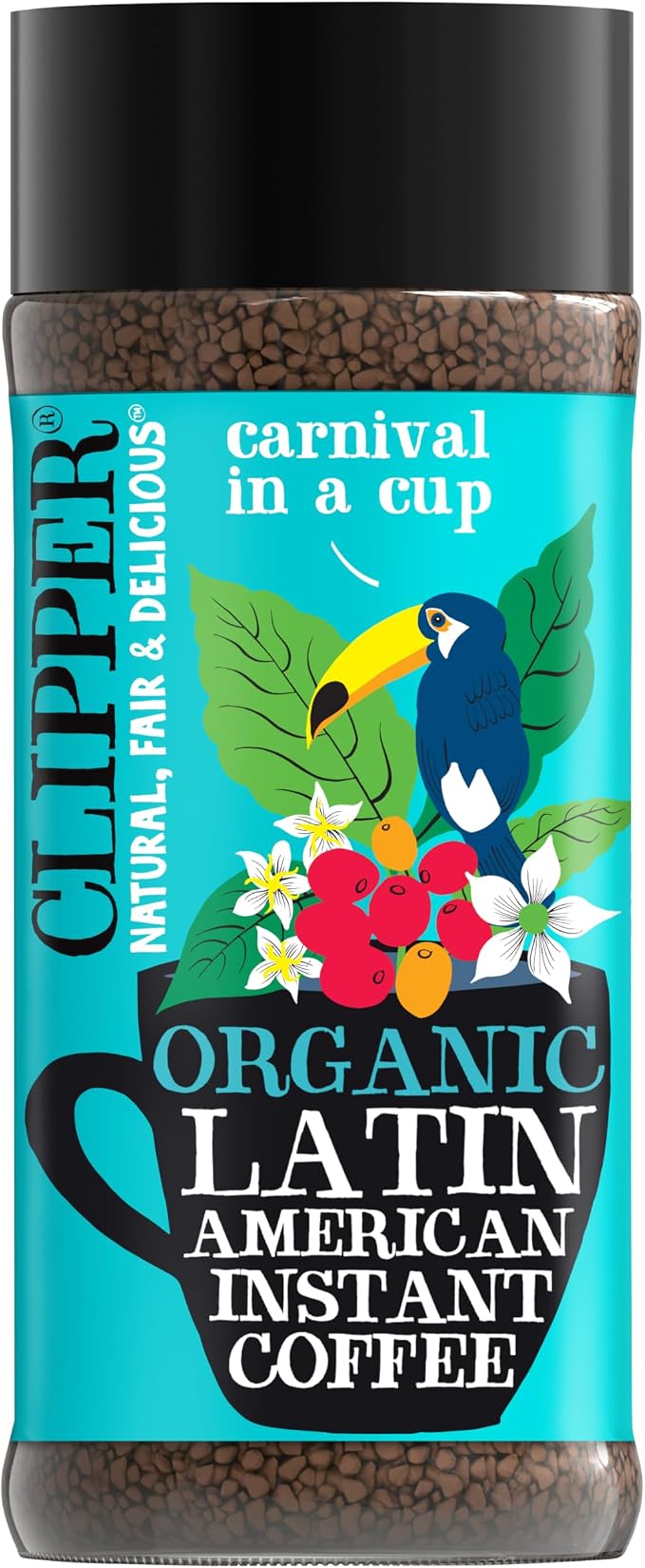 Clipper Coffee, Latin American Organic Instant Coffee, 3.5oz jar (100g)2 sizes, 2 flavors
