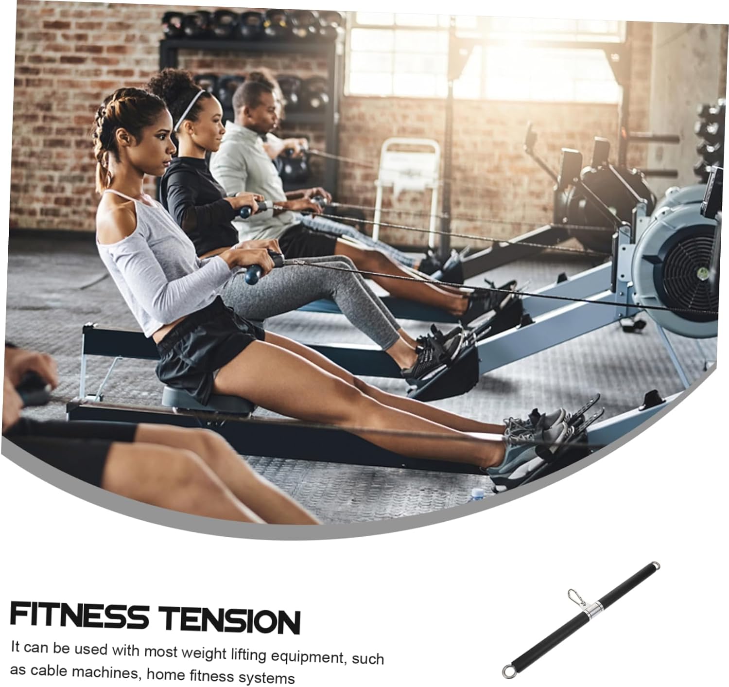 Triceps Pulling Bar with Bearing Ring Adjustable Muscle Trainer for Cable Machine Integrated Fitness Tool for High Pull Exercises Suitable for Home and Gym Workouts