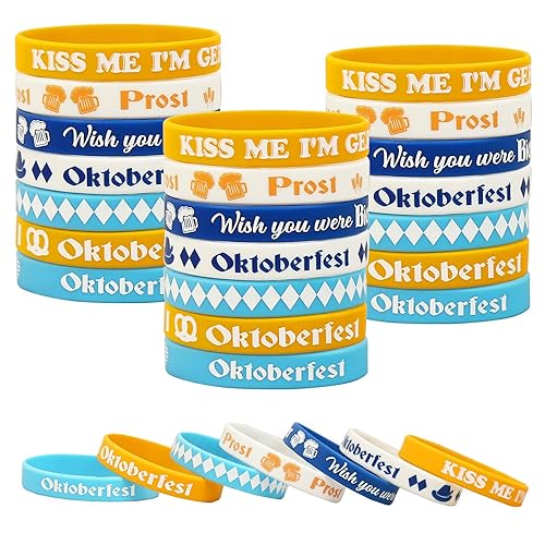 49PCS Oktoberfest Beer Wristbands Bracelets – German Bavarian Party Favors
