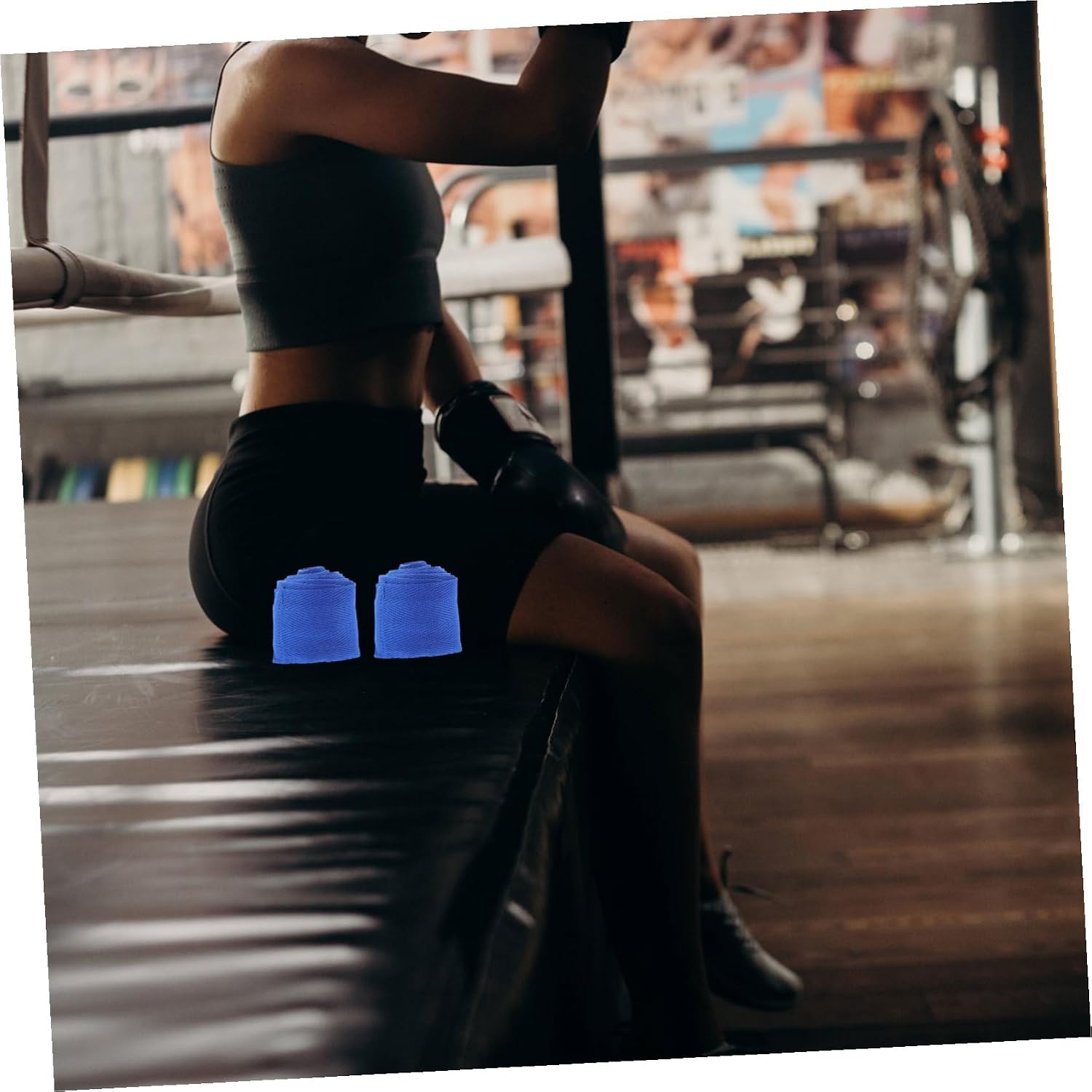 2 Rolls Professional Cotton Boxing Hand Wraps Sweat-Absorbing Elastic Wrist Protection Straps for Boxing Kickboxing Martial Arts Fitness Training