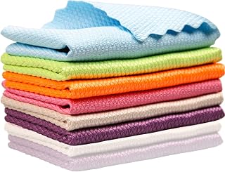 YiYLunneo 6 Pcs Nanoscale Cleaning Cloth,Streak-Free Miracle Cleaning Cloths Fish Scale Microfiber Polishing Cleaning Cloth,Reusable Multi-Purpose Microfiber Dish Cloths(11.8in x 15.7in)