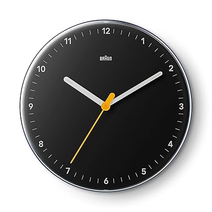 Braun Classic Analogue Wall Clock with Silent Sweeping Quartz Movement, Easy to Read, 23 cm catalog