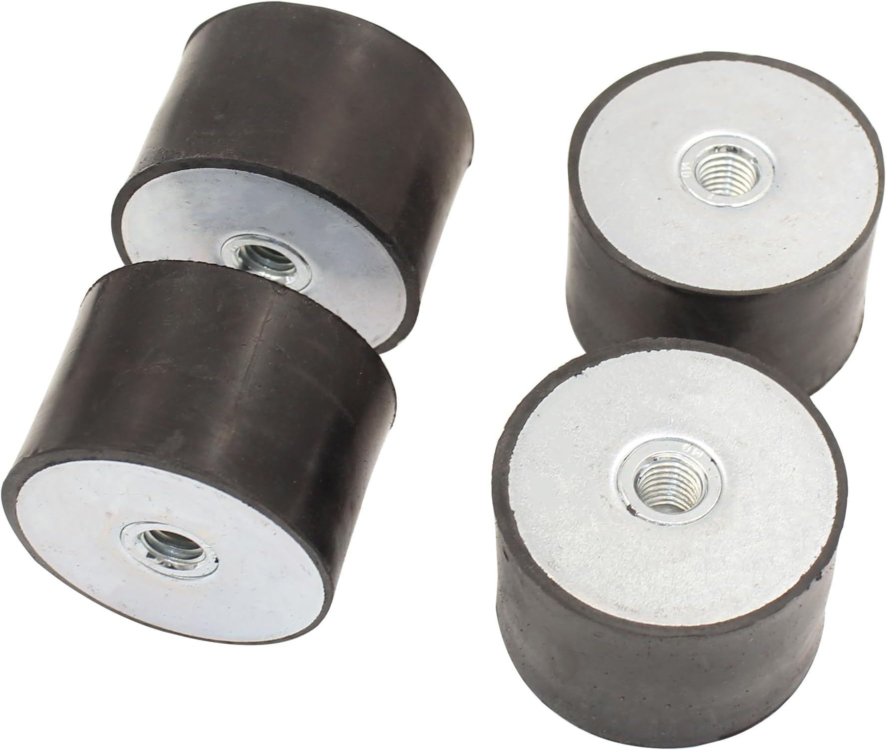 EASYEAHM12 Rubber Vibration Isolator Mounts with 2 Tapped Holes Shock Absorber Mechanical Vibration Damping Mounts Anti Vibration Silent-Blocks for Motor Compressor Engine Pump, 4pcs M12x11-60x40mm