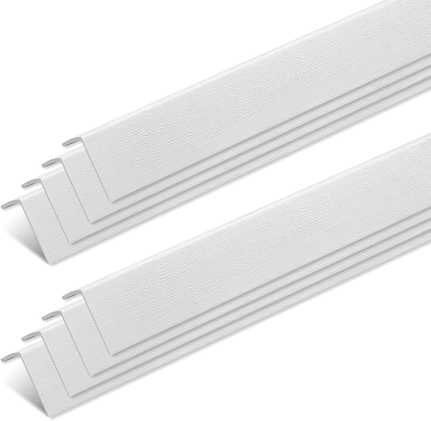 Sasylvia 8 Pcs 45" Wall Corner Protector Trim Borders, 1 x 45 Inches SPC White Wood Grain Corner Crown Molding Trim Wall Edge Decorative Strip for Door and Window Frames Mirror Backsplash Tile Edge