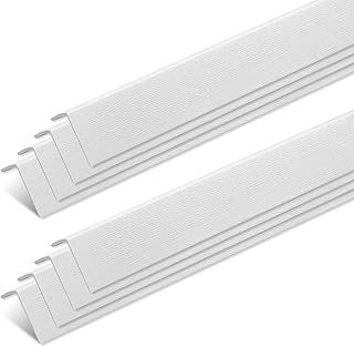 Sasylvia 8 Pcs 45" Wall Corner Protector Trim Borders, 1 x 45 Inches SPC White Wood Grain Corner Crown Molding Trim Wall Edge Decorative Strip for Door and Window Frames Mirror Backsplash Tile Edge