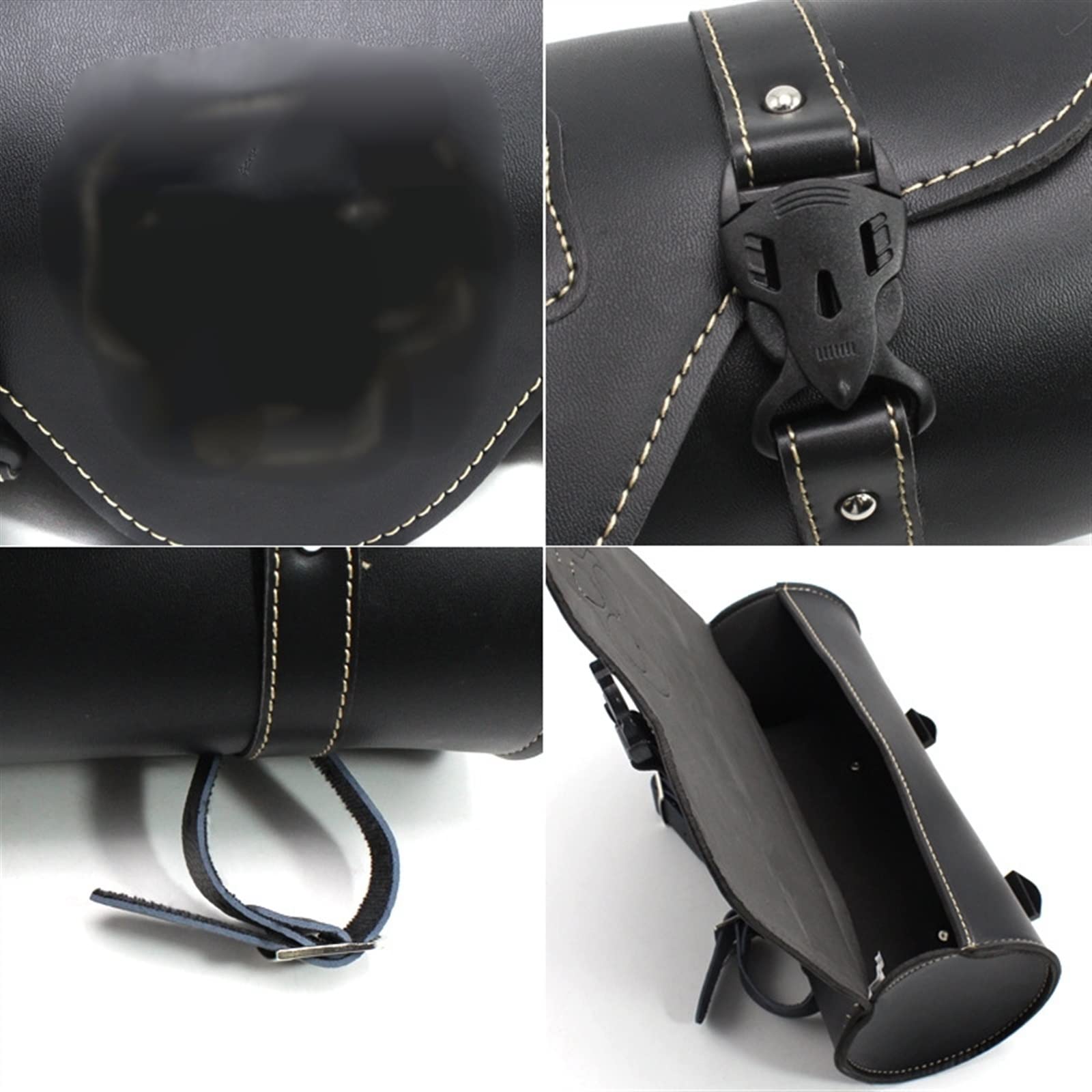 Pochette de Voyage Sac À Outils De Moto Guidon Baril Rouleau Pochette Rangement Avant Arrière Noir