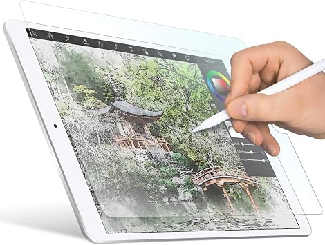 Elecom TB-A19RFLAPLL iPad 10.2 9/8/7th Generation 2021/2020/2019 Film, Paper Texture, Anti-Glare, Kent Paper Type Prevents Nib Wear, Paper-Like Drawing