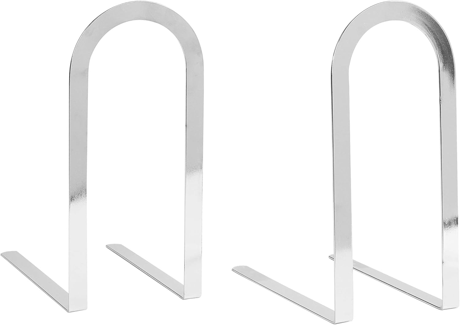 Spectrum Elements Bookends, Set of 2, Minimalist Stand for Textbooks, Cookbooks, DVDs Movies, Video Games, Children & Adult Coloring Books, Office & Study Bookshelf Décor, Large, Chrome, Model:10470 : Home & Kitchen