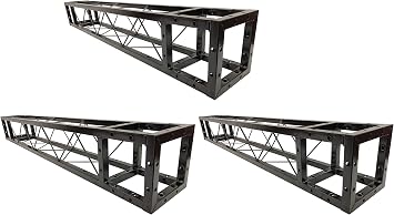 Three 3 1.5 Meter 4.92 ft. Square 8"x8" Black Trussing Box Truss Section Bolted