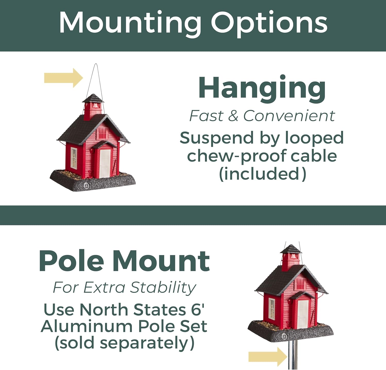 North States Bird Village Collection School House Birdfeeder