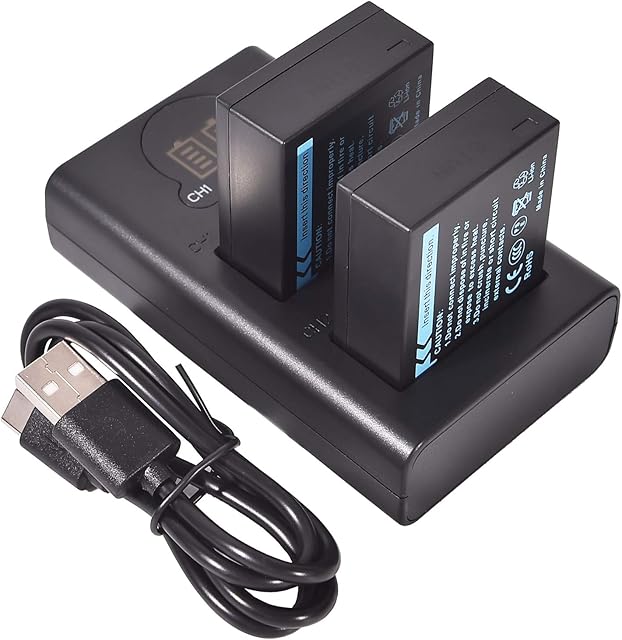 DSTE 2x NP-W126 Replacement Battery + Dual USB Charger with LCD Display Compatible with NP-W126S and FUJI HS30 EXR,HS30EXR,HS33 EXR,HS50 EXR,HS50EXR,X-A1,XA1,X-E1,XE1,X-M1,XM1,X-Pro1,XPro1,X100V